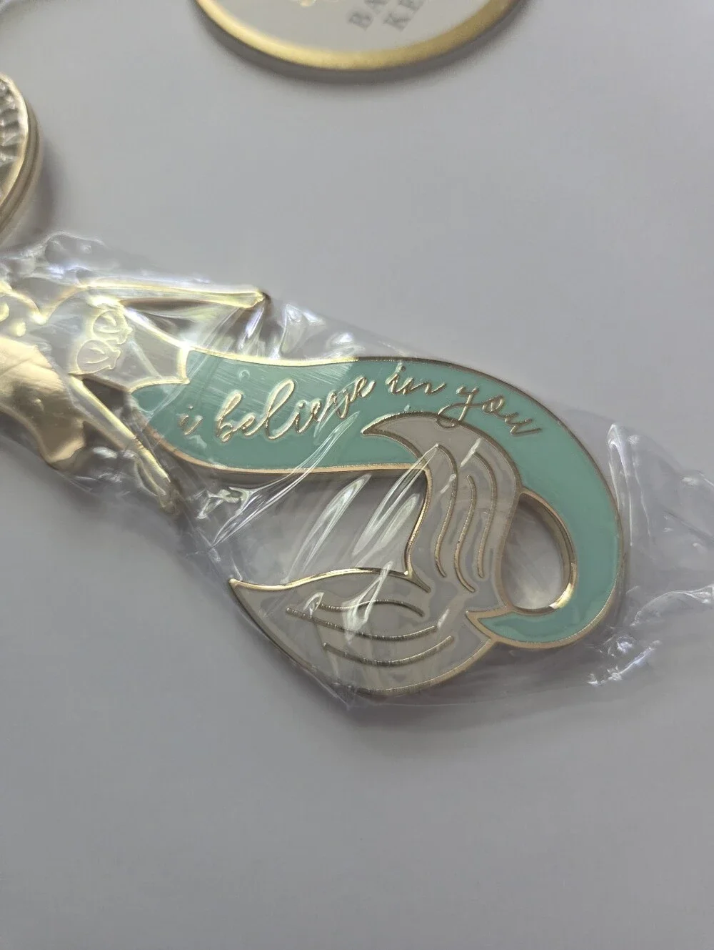 Spartina 449 Seafoam Enamel Mermaid Keychain Bag Charm I Believe In You NWT